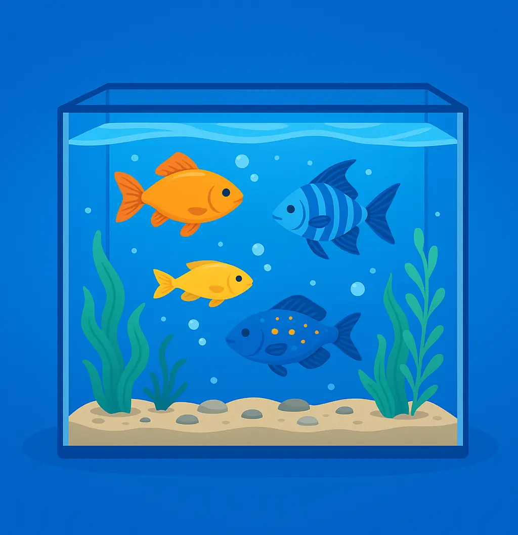 Beautiful aquarium with colorful tropical fish and aquatic plants